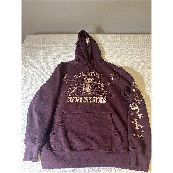 Nightmare Before Christmas Hoodie Jack Skellington Sweatshirt Women S/M Plum - Picture 1 of 13